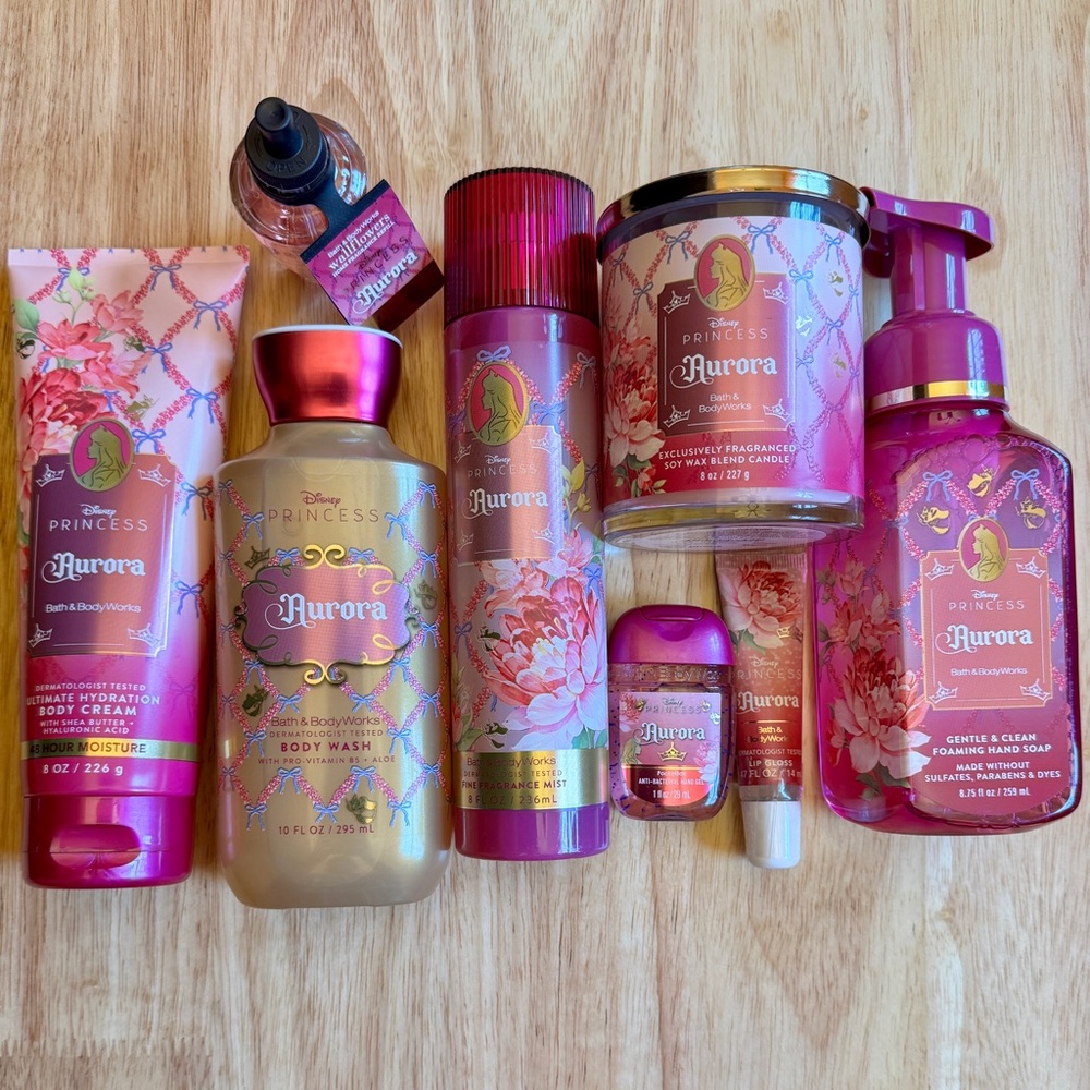 Bath & Body Works Disney Princess Aurora Curated 8Piece Set - Pink & Gold